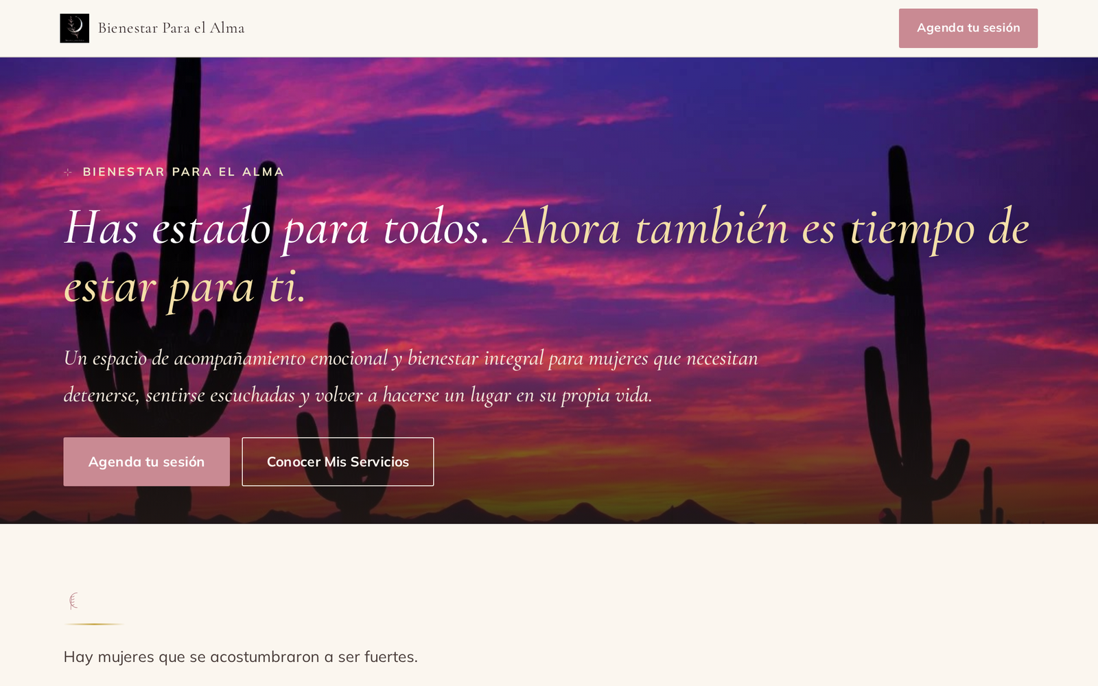 Bienestar Para el Alma website preview